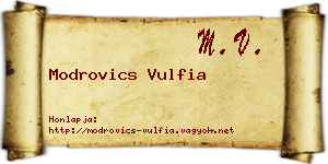 Modrovics Vulfia névjegykártya